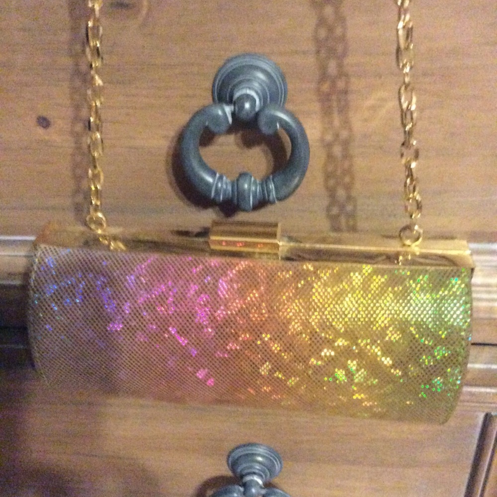 Gorgeous  rainbow barrel evening bag NWOT